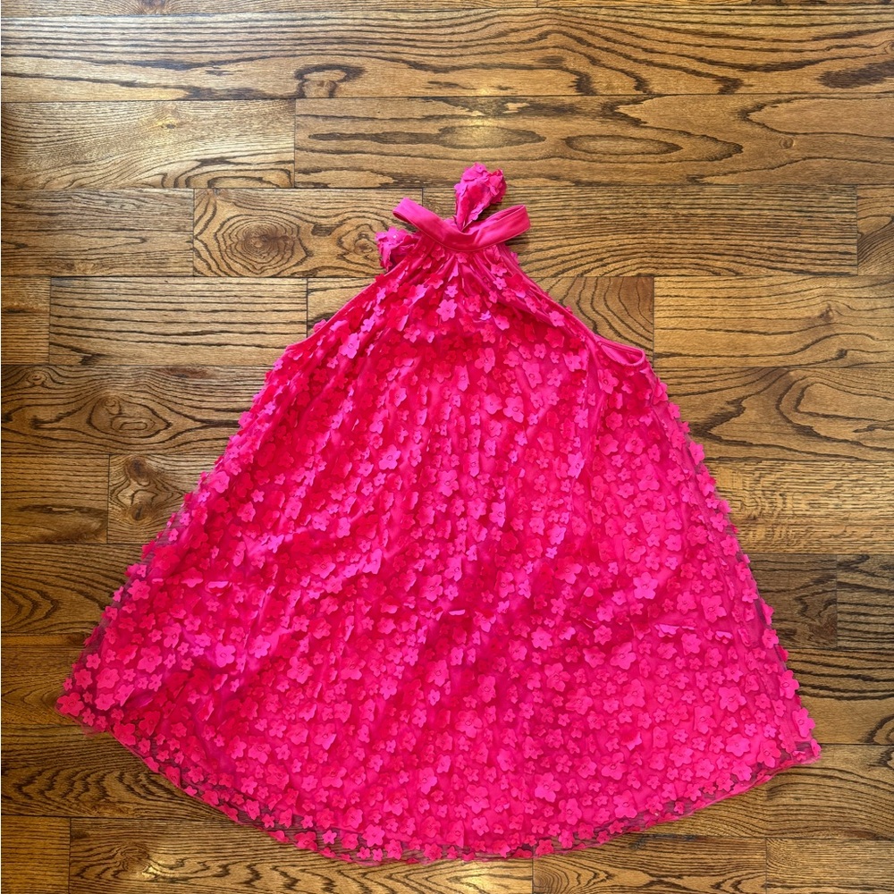 Eva Franco Vibrant Halter Floral Dress - Pink - 8